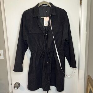 NWT! Missguided Corduroy Black Tie Dress